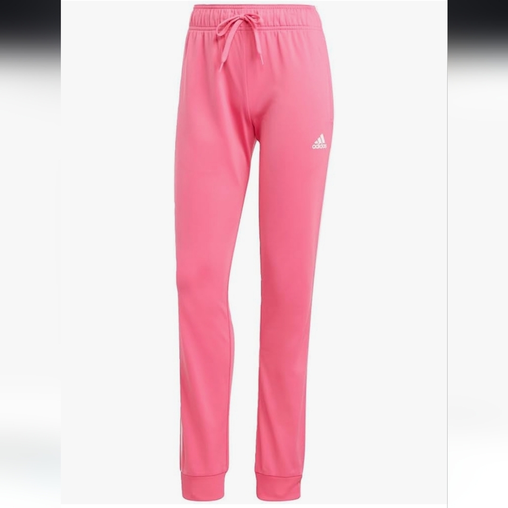 Adidas Womens Essentials Warm-Up Slim Tapered 3 Stripes Tracksuit Bottoms Sz L